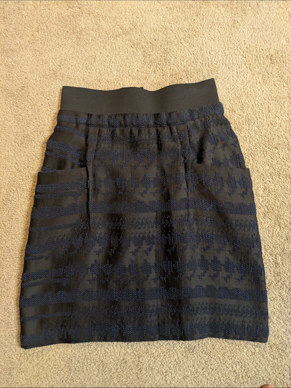 3.1 Phillip Lim Black and Navy Textured Mini Skirt